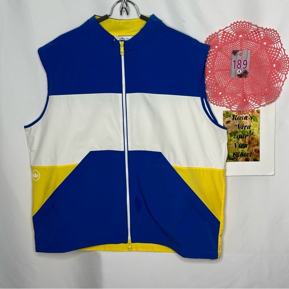 NWT Peter Millar Crown Sailing Nautilus Blue, White, Yellow Vest Size XXL - Picture 3 of 14